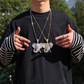 Fully Iced Out Unique Elephant Head Pendant hip hop jewelry CustomDiamJewel