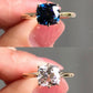 Solitaire Moissanite Blue Diamond Ring For Her