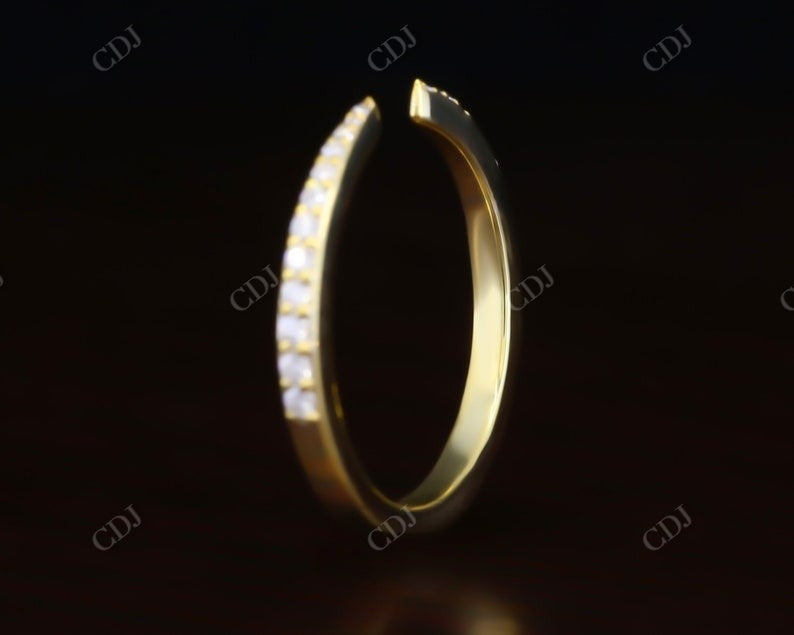 14K Solid Yellow Gold Diamond Open Wedding Band  customdiamjewel   