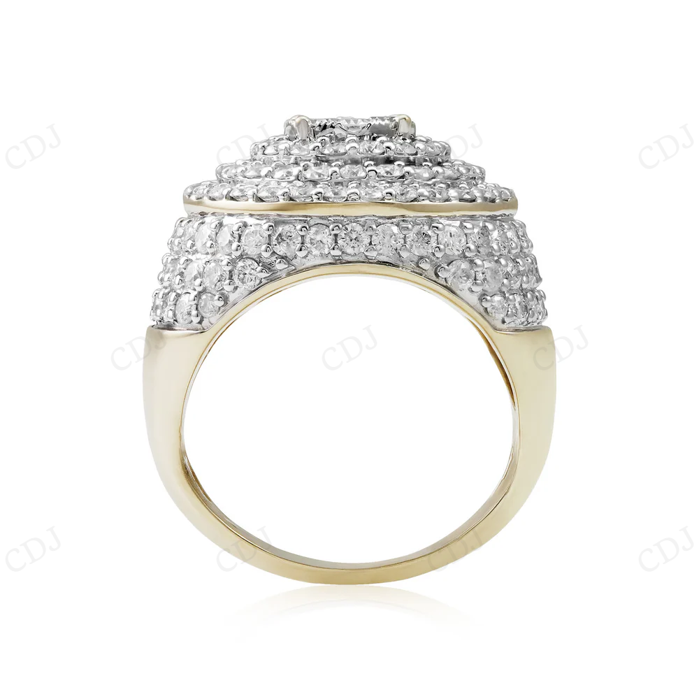 10K Yellow Gold Iced Out Hip Hop Diamond Ring For Men hip hop jewelry CustomDiamJewel
