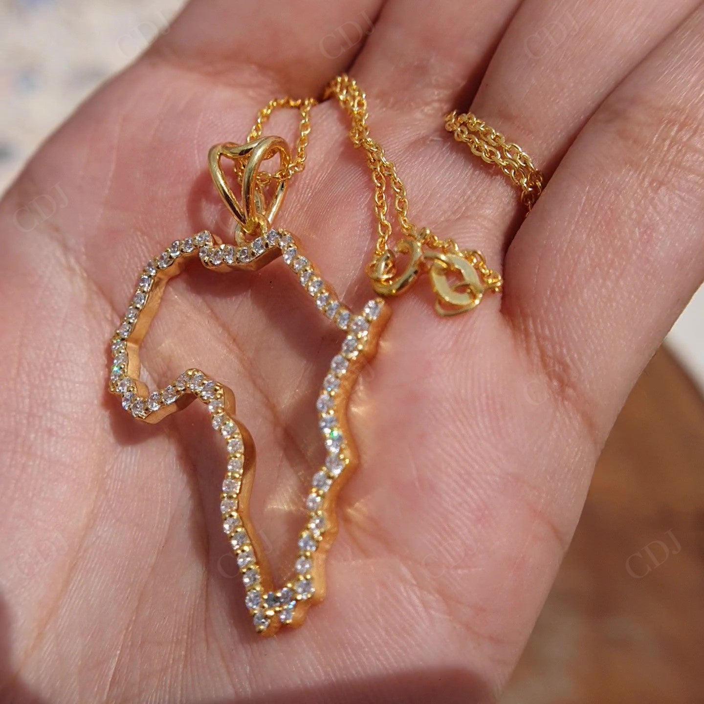 African Map Moissanite Silver Yellow Gold Plated Pendant hip hop jewelry customdiamjewel   