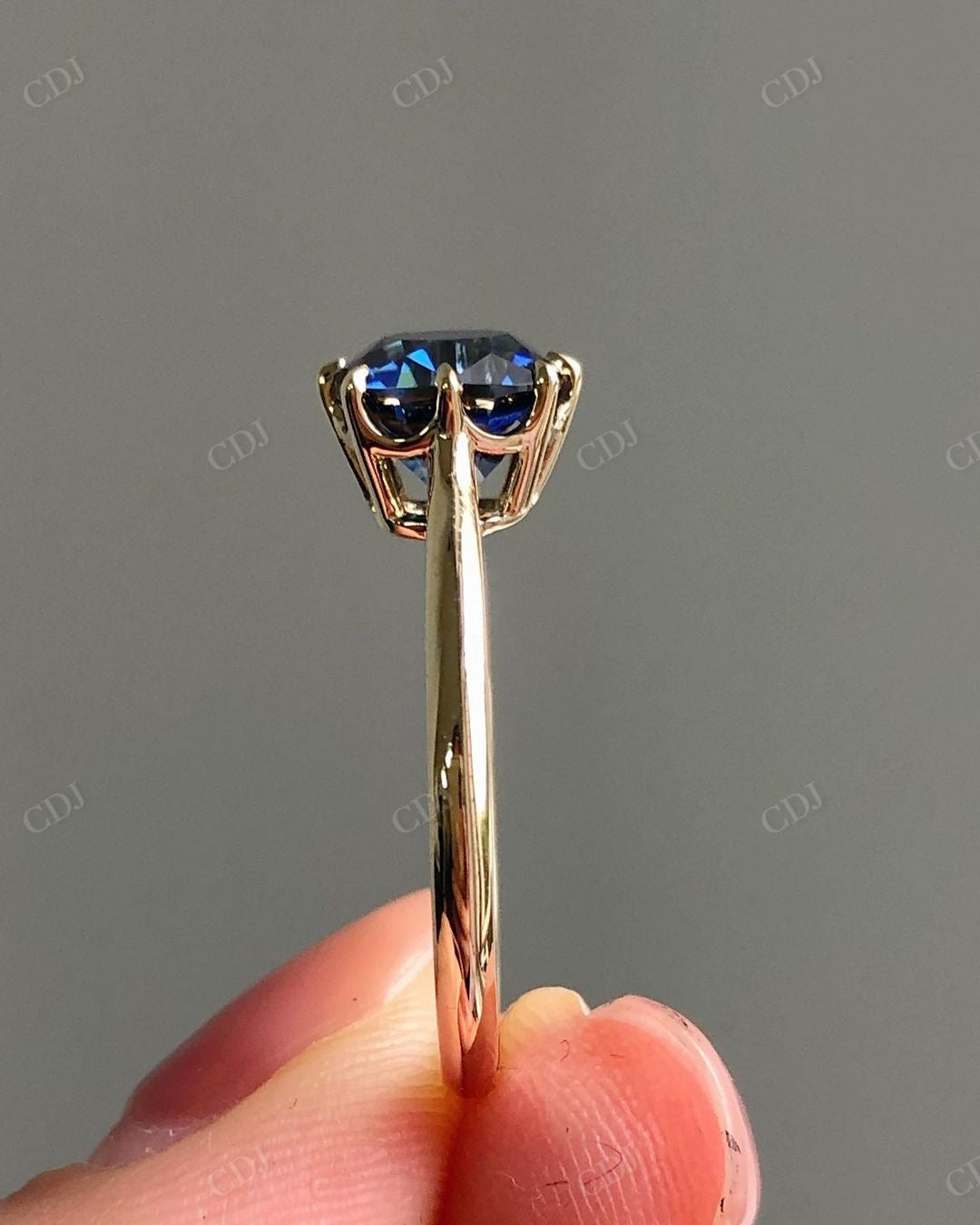 Solitaire Moissanite Blue Diamond Ring For Her