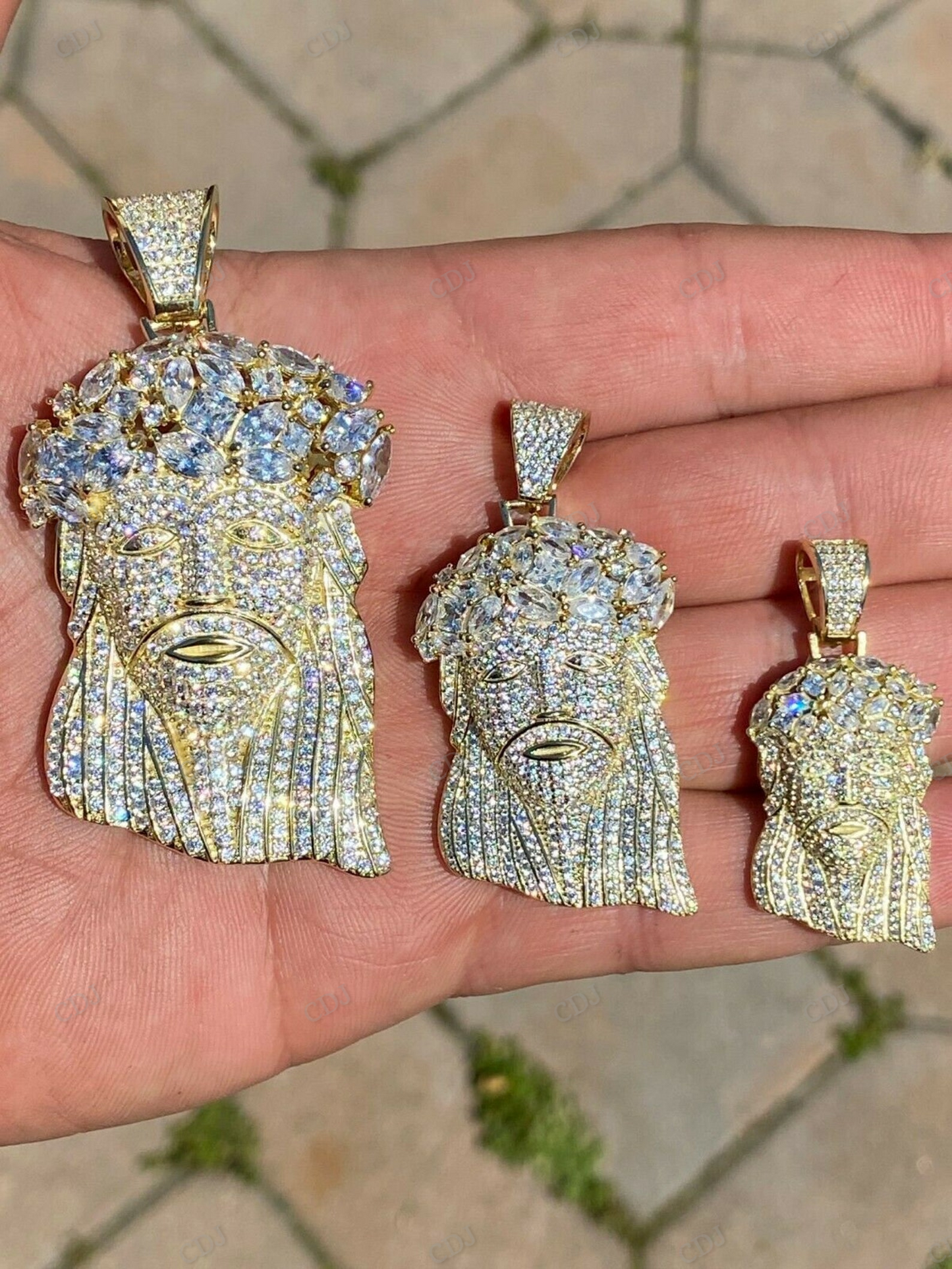 Custom Fully Iced Out Moissanite Jesus Pendant hip hop jewelry CustomDiamJewel