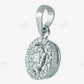 Sterling Silver Round Halo Moissanite Pendant hip hop jewelry CustomDiamJewel