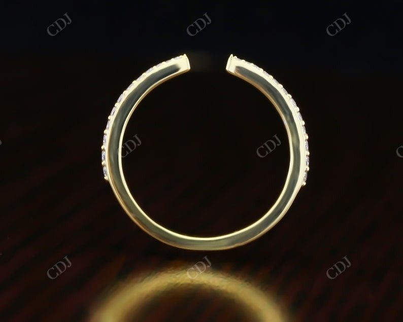 14K Solid Yellow Gold Diamond Open Wedding Band  customdiamjewel   
