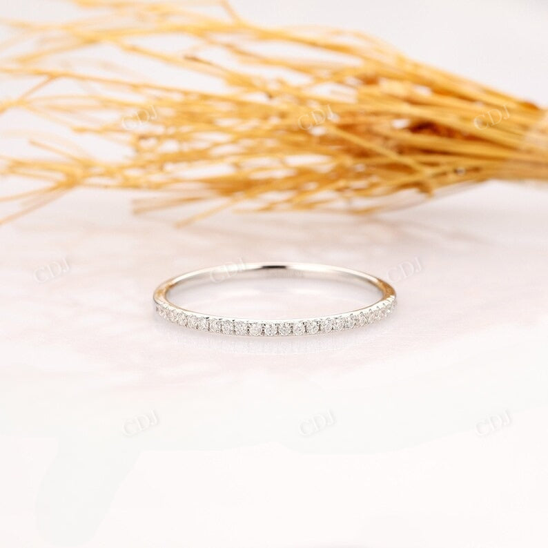 0.15CTW Pave Set Minimalist Natural Diamond Wedding Band Wedding Band customdiamjewel 10 KT Solid Gold White Gold VVS-EF