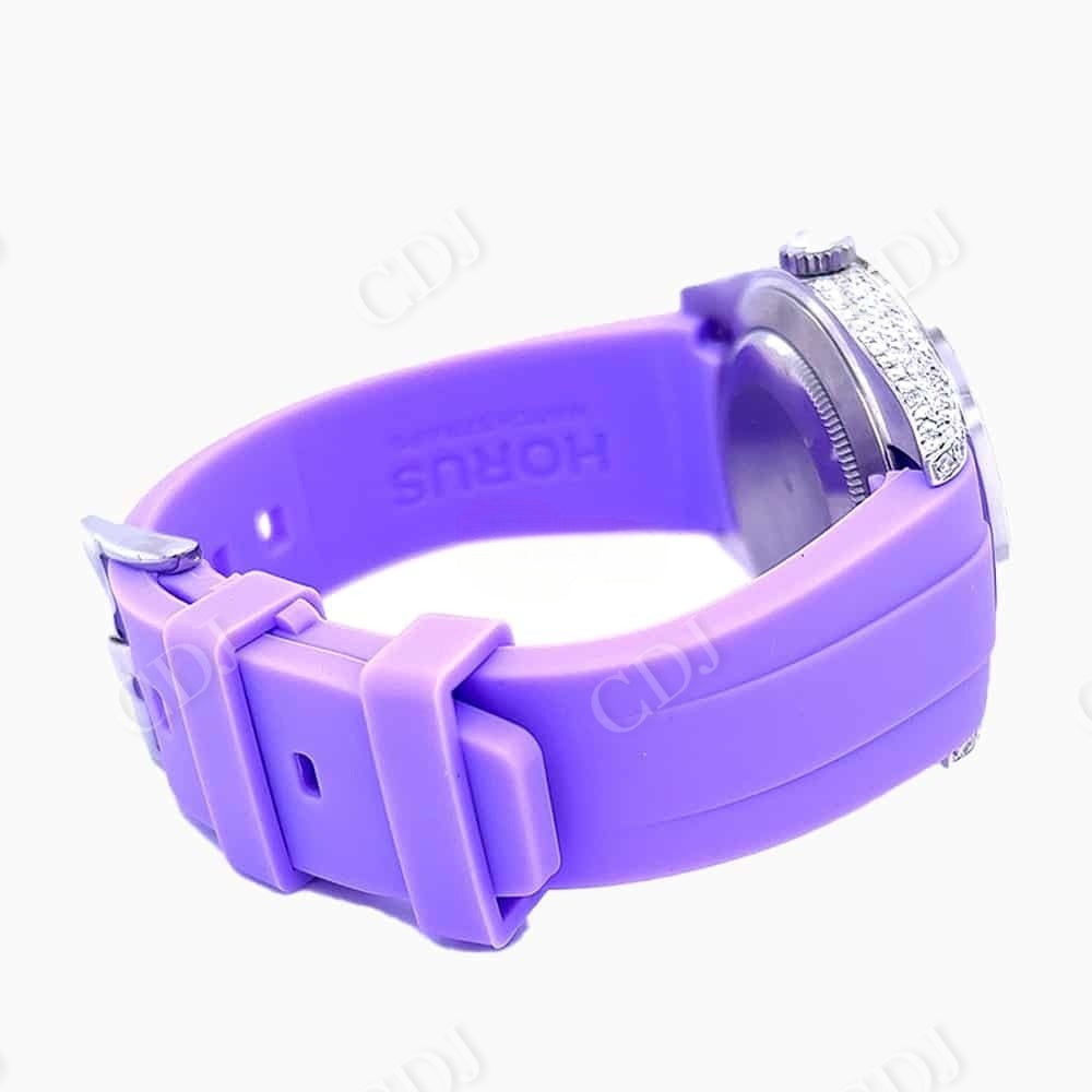 Purple Belt Rolex Custom Rainbow Bezel Watch customdiamjewel
