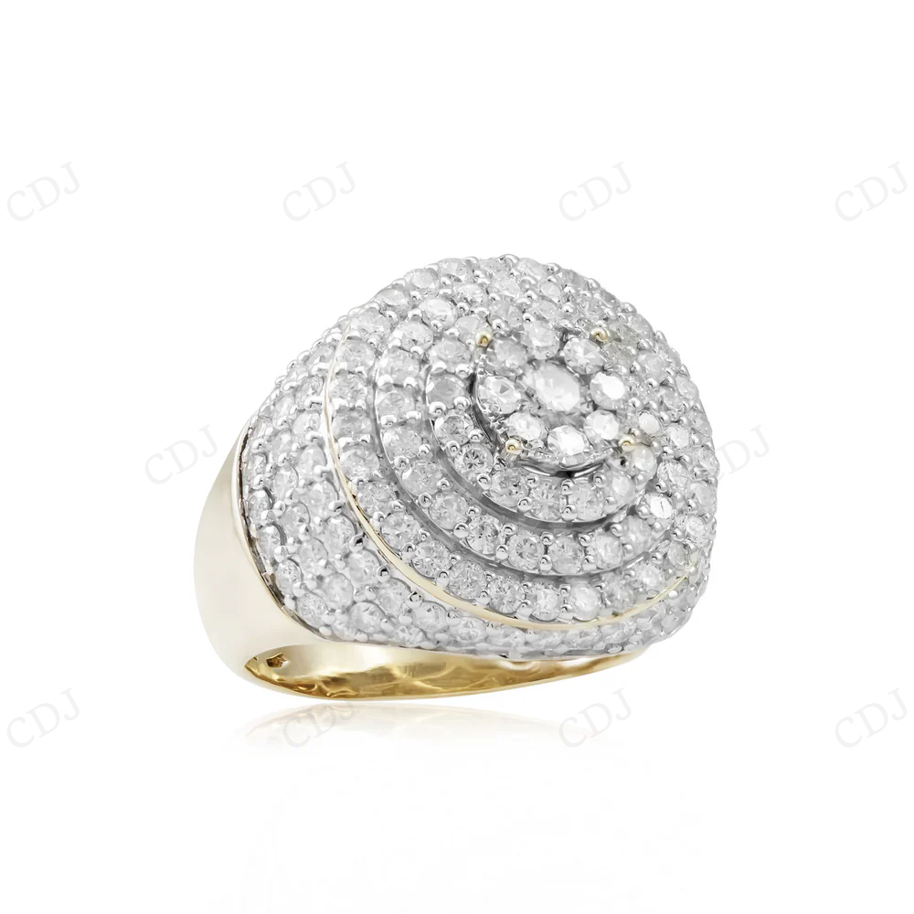 10K Yellow Gold Iced Out Hip Hop Diamond Ring For Men hip hop jewelry CustomDiamJewel