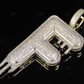 2" 1.25 CTW 14K Solid Gold Diamond Letter 'F' Initial Drip Pendant CustomDiamJewel