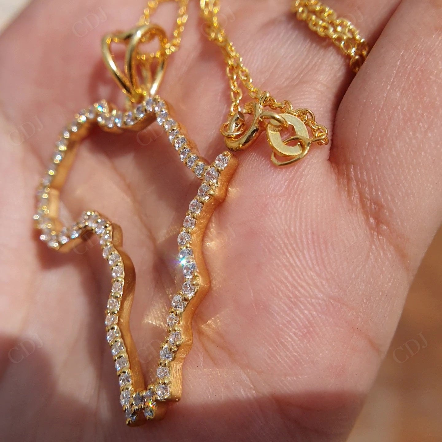 African Map Moissanite Silver Yellow Gold Plated Pendant hip hop jewelry customdiamjewel   