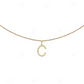 1" 0.20 CTW 10K Gold Natural Diamond Initial C Pendant CustomDiamJewel