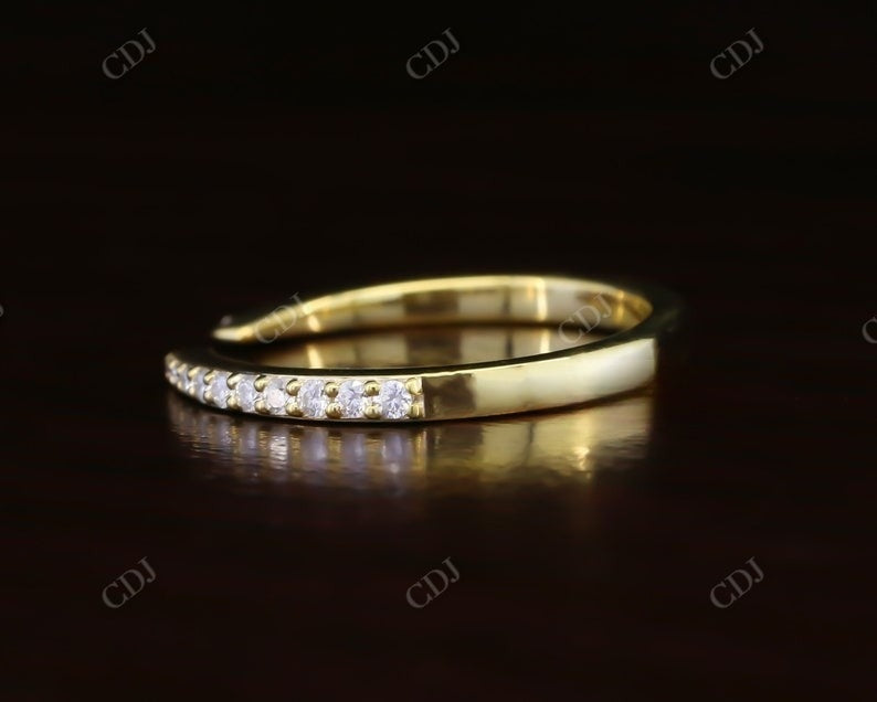 14K Solid Yellow Gold Diamond Open Wedding Band  customdiamjewel   