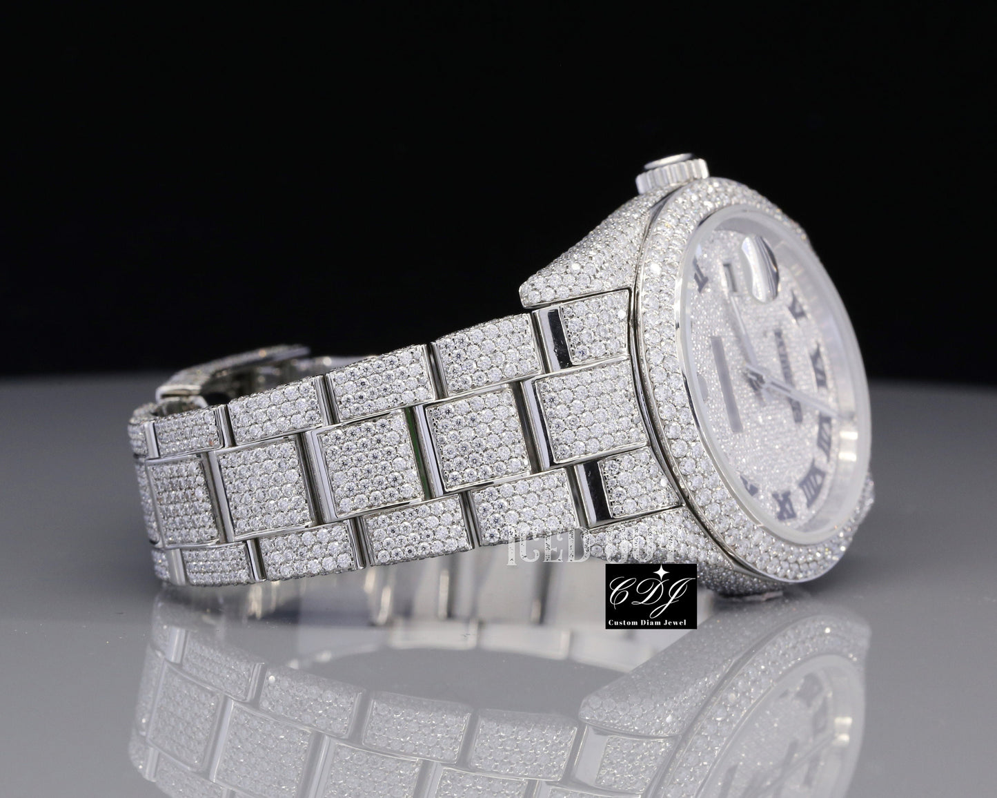 Moissanite Diamond Watch Hip Hop Jewelry For Men's Function Wear customdiamjewel