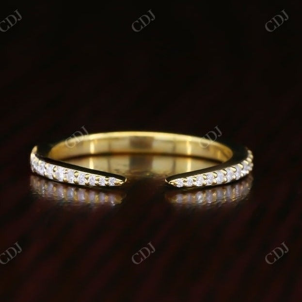 14K Solid Yellow Gold Diamond Open Wedding Band  customdiamjewel   