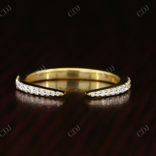 14K Solid Yellow Gold Diamond Open Wedding Band  customdiamjewel   