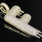 2" 1.25 CTW 14K Solid Gold Diamond Letter 'F' Initial Drip Pendant CustomDiamJewel