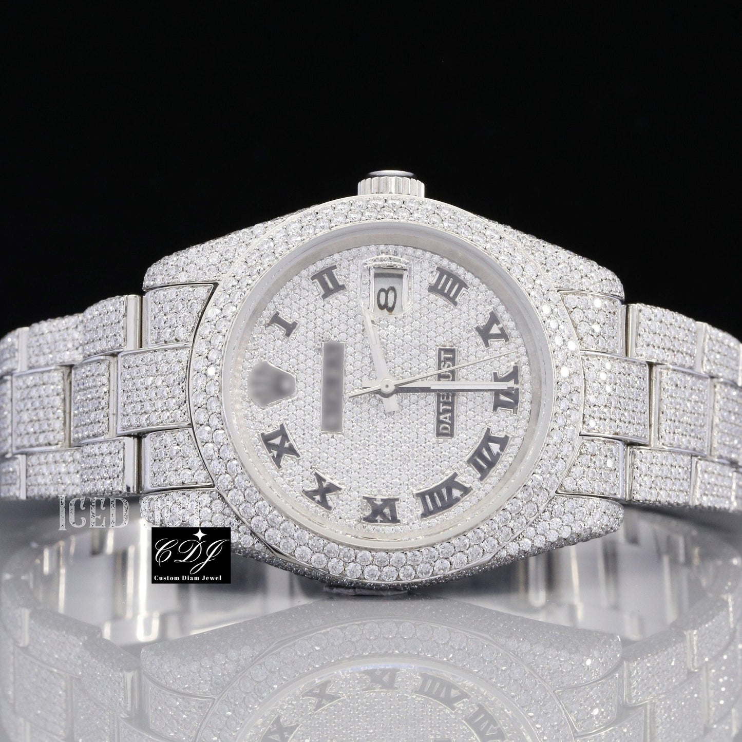 Moissanite Diamond Watch Hip Hop Jewelry For Men's Function Wear customdiamjewel