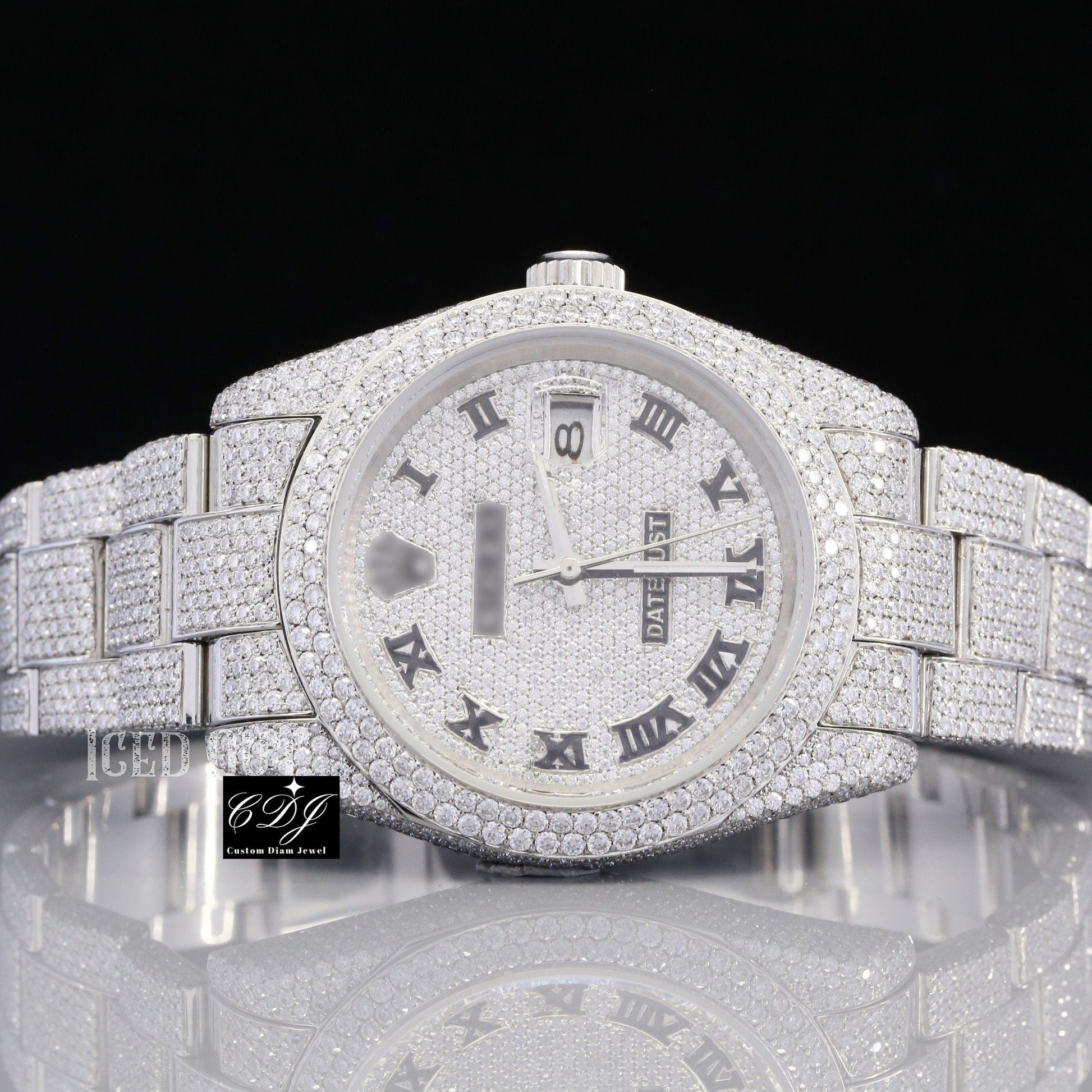 Moissanite Diamond Watch Hip Hop Jewelry For Men's Function Wear customdiamjewel