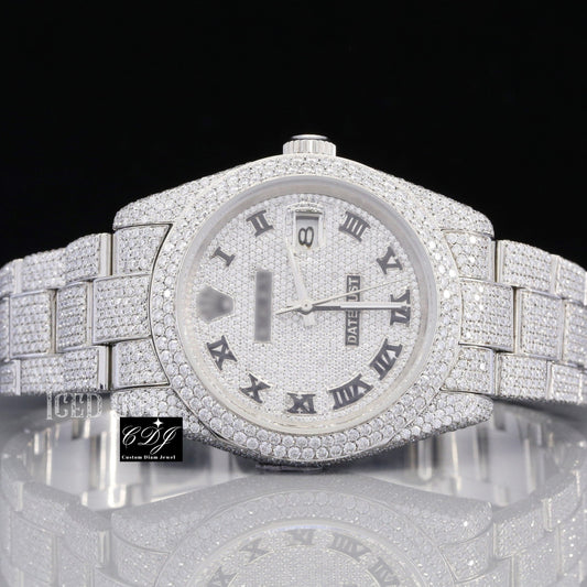 Moissanite Diamond Watch Hip Hop Jewelry For Men's Function Wear customdiamjewel