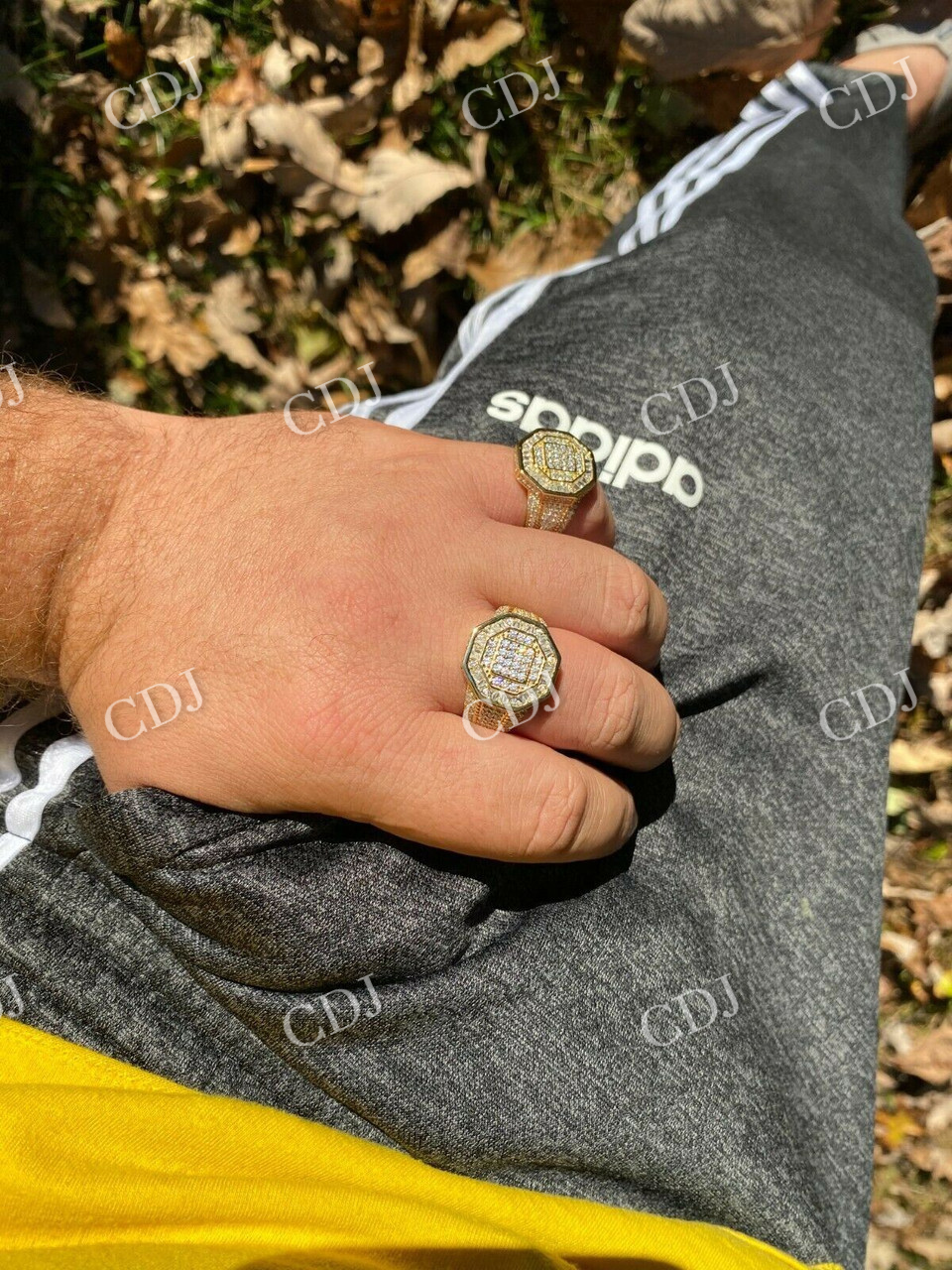 Men's Hip Hop Big Iced Diamond Ring  customdiamjewel   