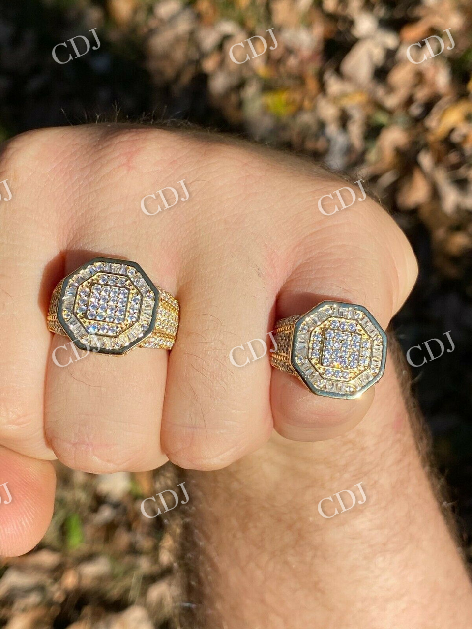 Men's Hip Hop Big Iced Diamond Ring  customdiamjewel   
