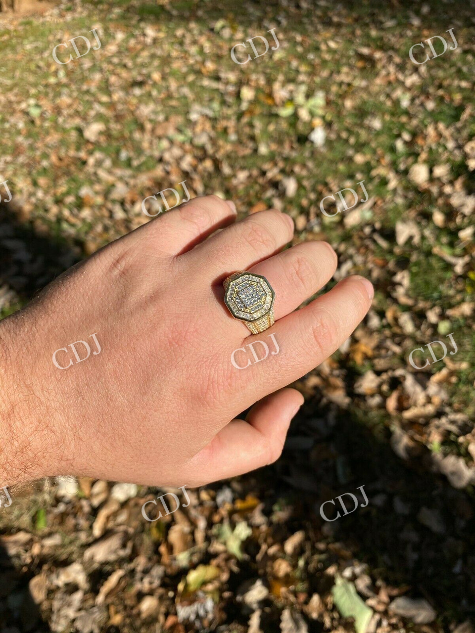 Men's Hip Hop Big Iced Diamond Ring  customdiamjewel   