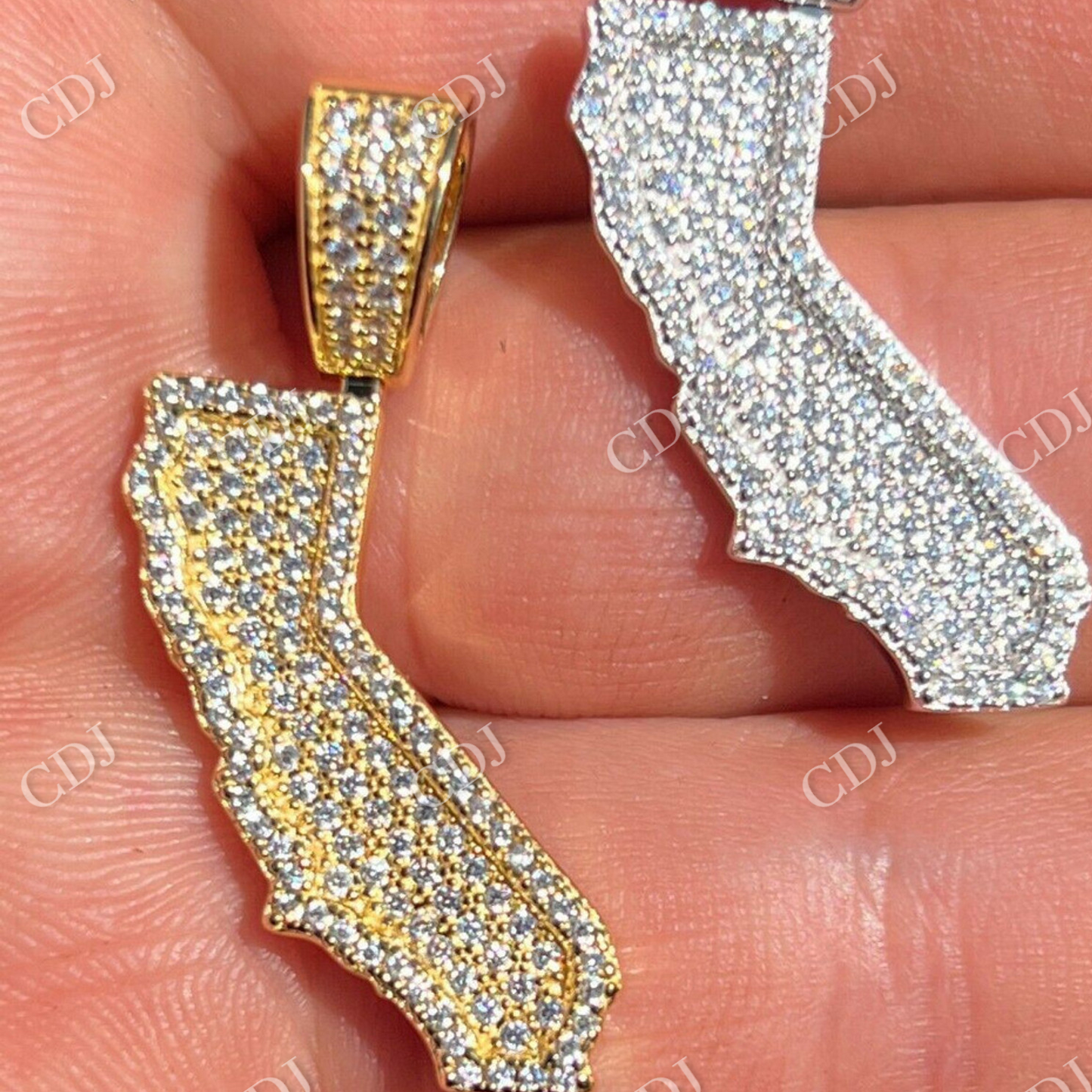 HipHop California State Shape Pendant  customdiamjewel   
