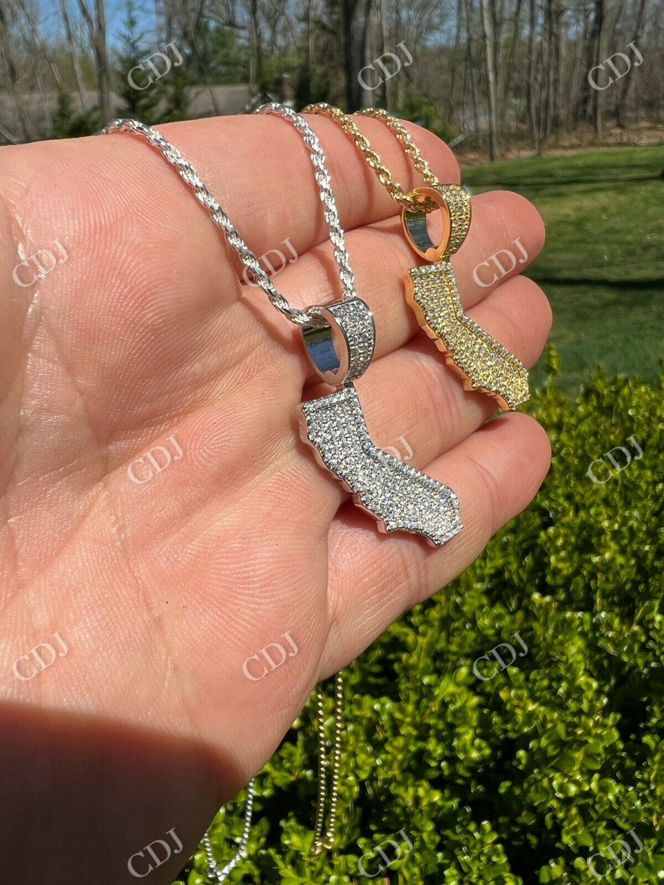 HipHop California State Shape Pendant  customdiamjewel   