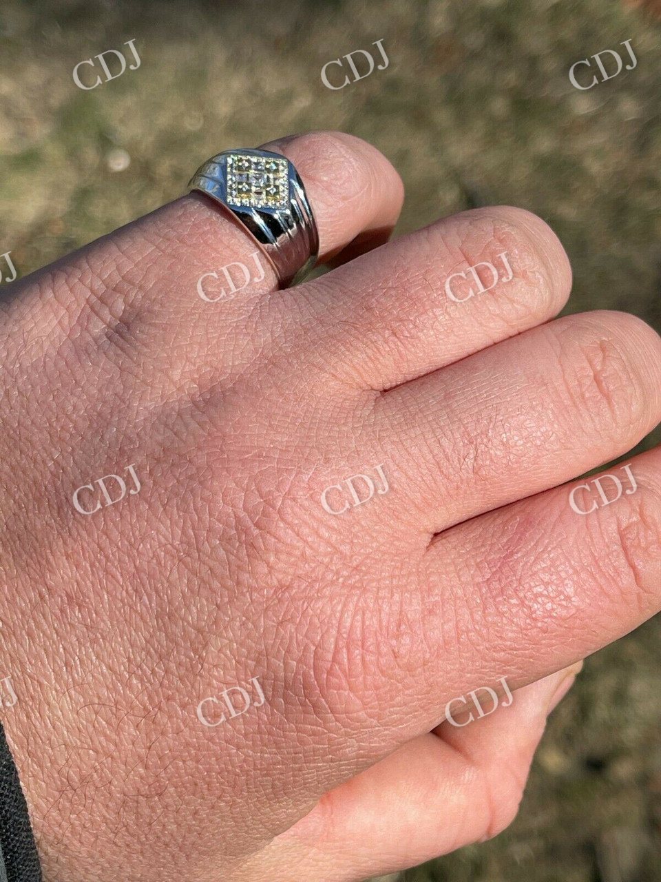 Unique Two Tone Pinky Diamond Ring  customdiamjewel   