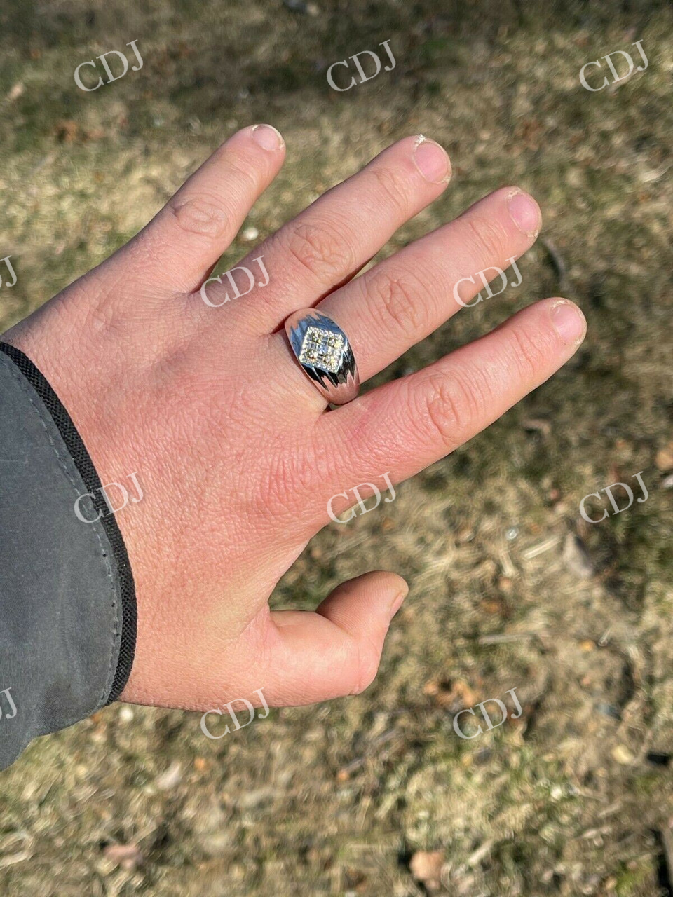 Unique Two Tone Pinky Diamond Ring  customdiamjewel   