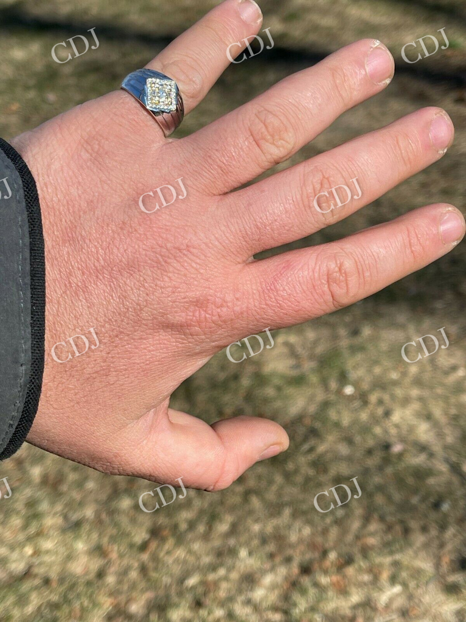 Unique Two Tone Pinky Diamond Ring  customdiamjewel   