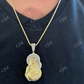 Gold Baguette Virgin Mary Iced out Pendant  customdiamjewel   