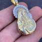 Gold Baguette Virgin Mary Iced out Pendant  customdiamjewel   