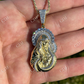 Gold Baguette Virgin Mary Iced out Pendant  customdiamjewel   