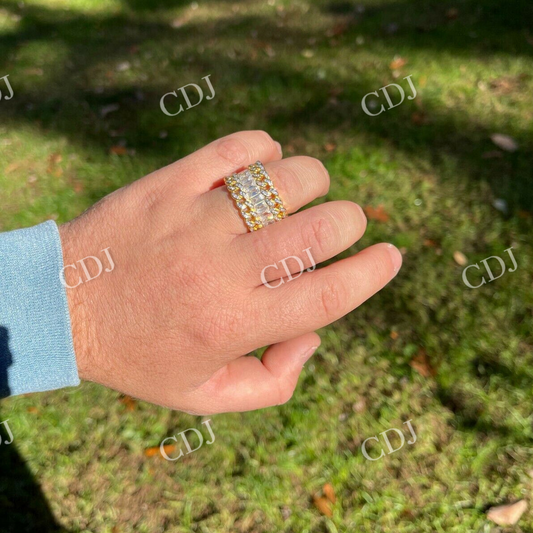 Baguette Cut Cuban Link Diamond Ring  customdiamjewel   