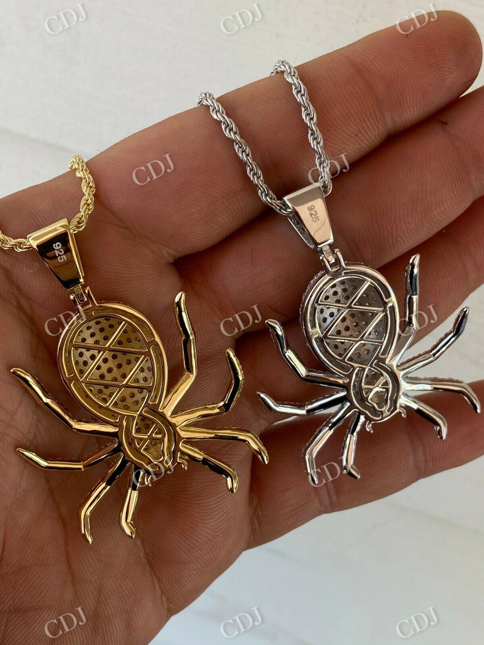 Round Diamond HipHop Spider Pendant  customdiamjewel   
