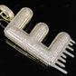 2" 2 CTW 10K Solid Gold Natural Diamond Letter 'E' Initial Drip Pendant CustomDiamJewel