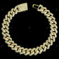 18KT Yellow Gold Plated Moissanite 925 Silver Cuban Chain CustomDiamJewel