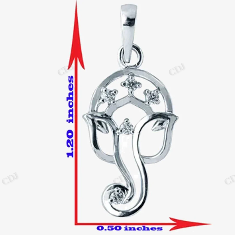 Sterling Silver Moissanite God Ganesh Pendant hip hop jewelry CustomDiamJewel