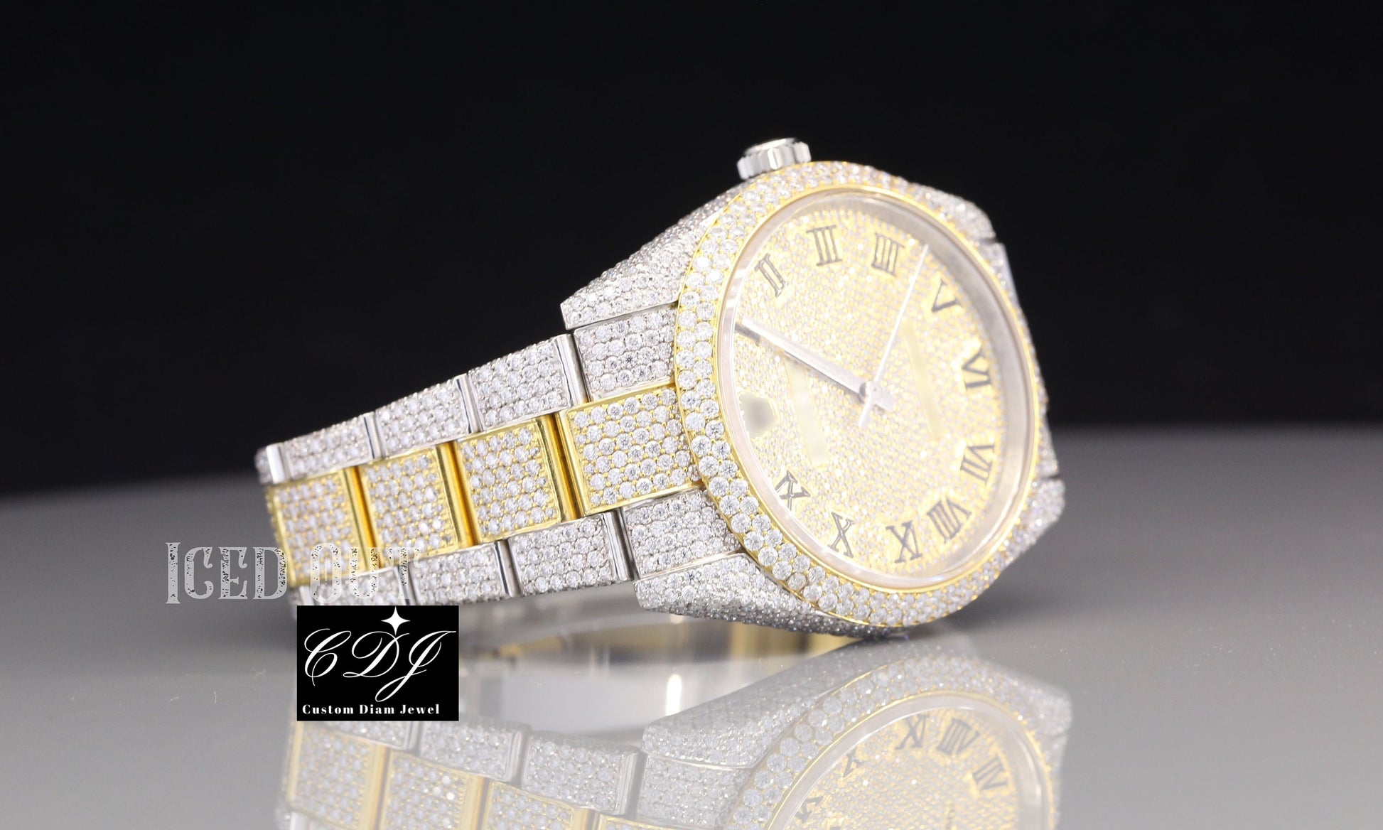 Luxury Moissanite Diamond Watch For Men Automatic Wrist Watch customdiamjewel