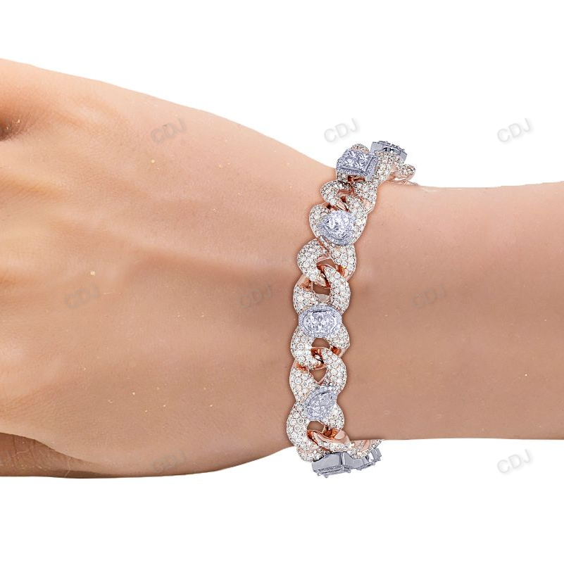 925 Silver Moissanite Iced Out Infinity Link Bracelet hip hop jewelry customdiamjewel