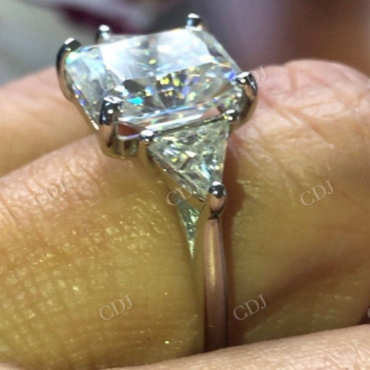 Three Stone Radiant Cut Engagement Ring  customdiamjewel   
