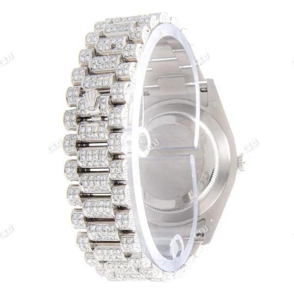 Green Dial Rolex Iced Out VVS Diamond Watch customdiamjewel