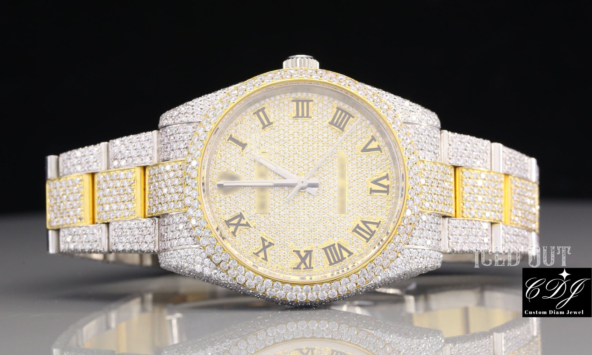 Luxury Moissanite Diamond Watch For Men Automatic Wrist Watch customdiamjewel