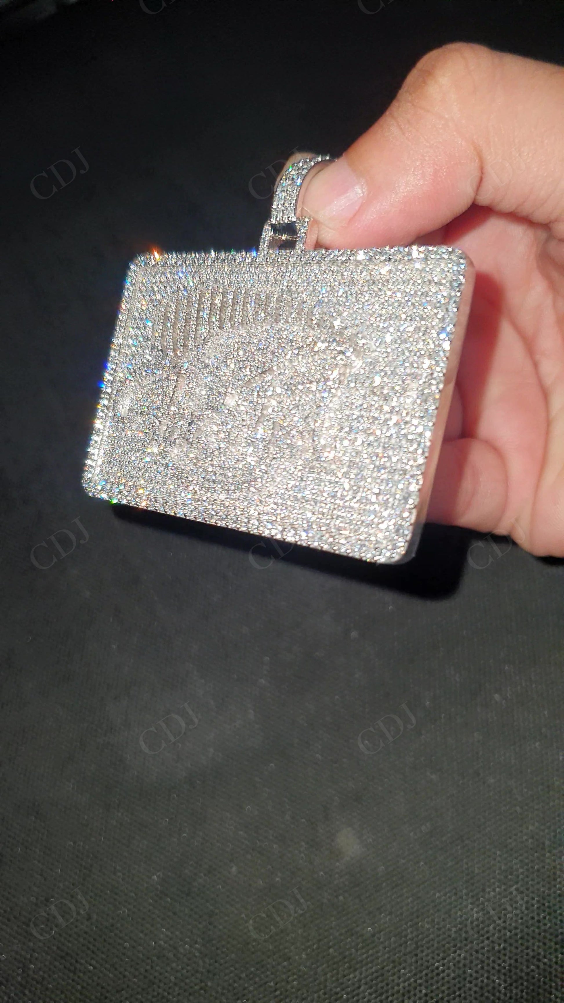 Round Natural Diamond ROCSTREET 10K White Gold Pendant hip hop jewelry customdiamjewel   