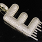 2" 2 CTW 10K Solid Gold Natural Diamond Letter 'E' Initial Drip Pendant CustomDiamJewel