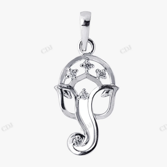 Sterling Silver Moissanite God Ganesh Pendant hip hop jewelry CustomDiamJewel