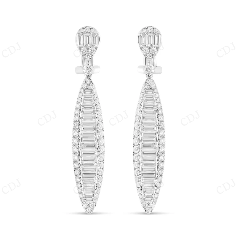 Baguette Diamond Pear Shaped Drop Earrings Stud earrings CustomDiamJewel