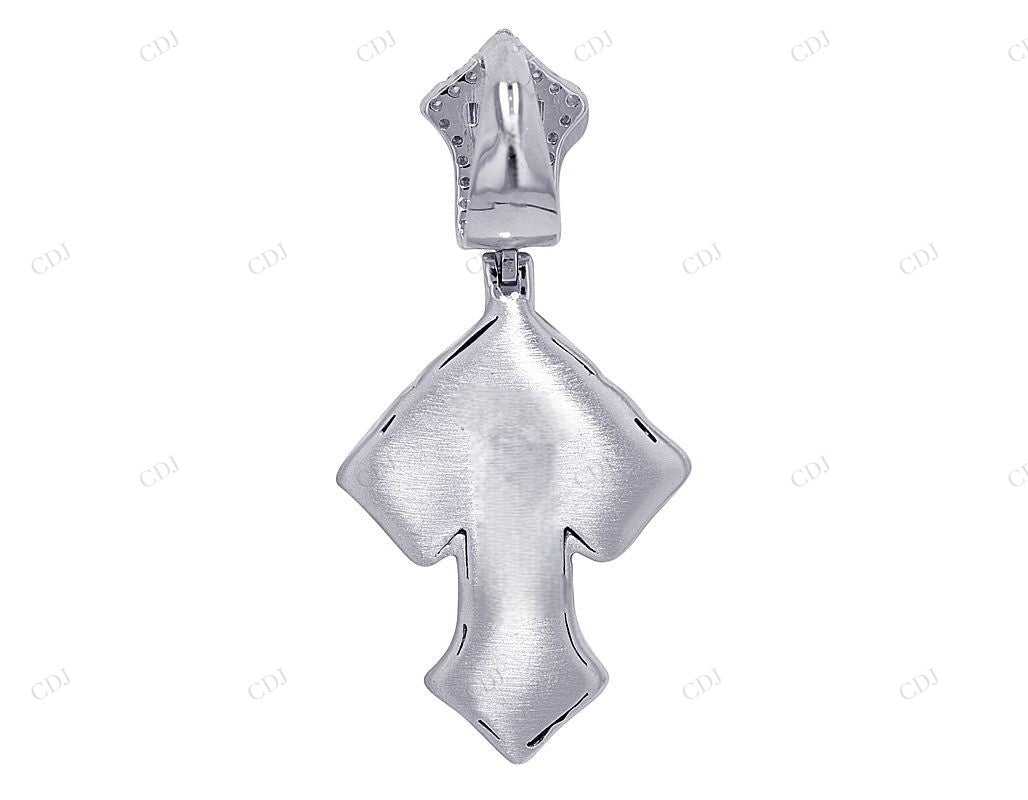 1.7 inch Baguette Lab Grown Diamond 10K Gold Cross Pendant Hip Hop Pendent CustomDiamJewel