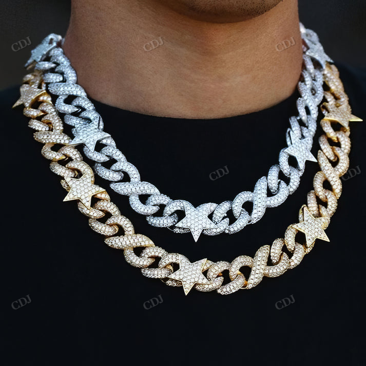 15MM Infinity Star Cuban Chain hip hop jewelry CustomDiamJewel